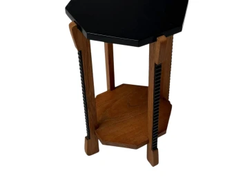 Art Deco Amsterdamse School Octagonal Pedestal Table, 1920s